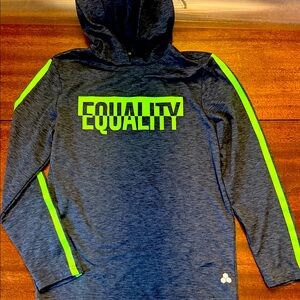 Tek Gear Charcoal Hoodie with Neon Green Graphic